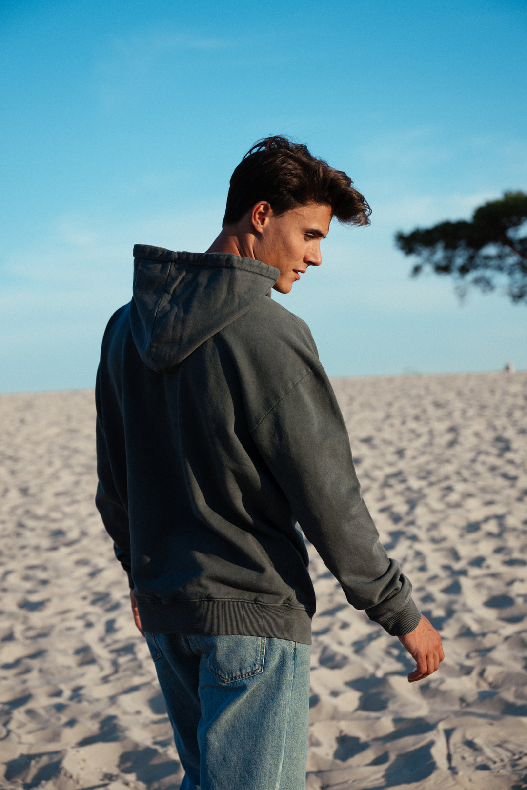 Hoodie 'Future Rich Kid' Acid Wash Grey met paars