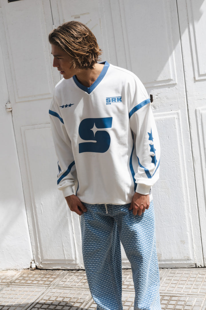 SRK Oversized Jersey 'Off White & Bright Blue'