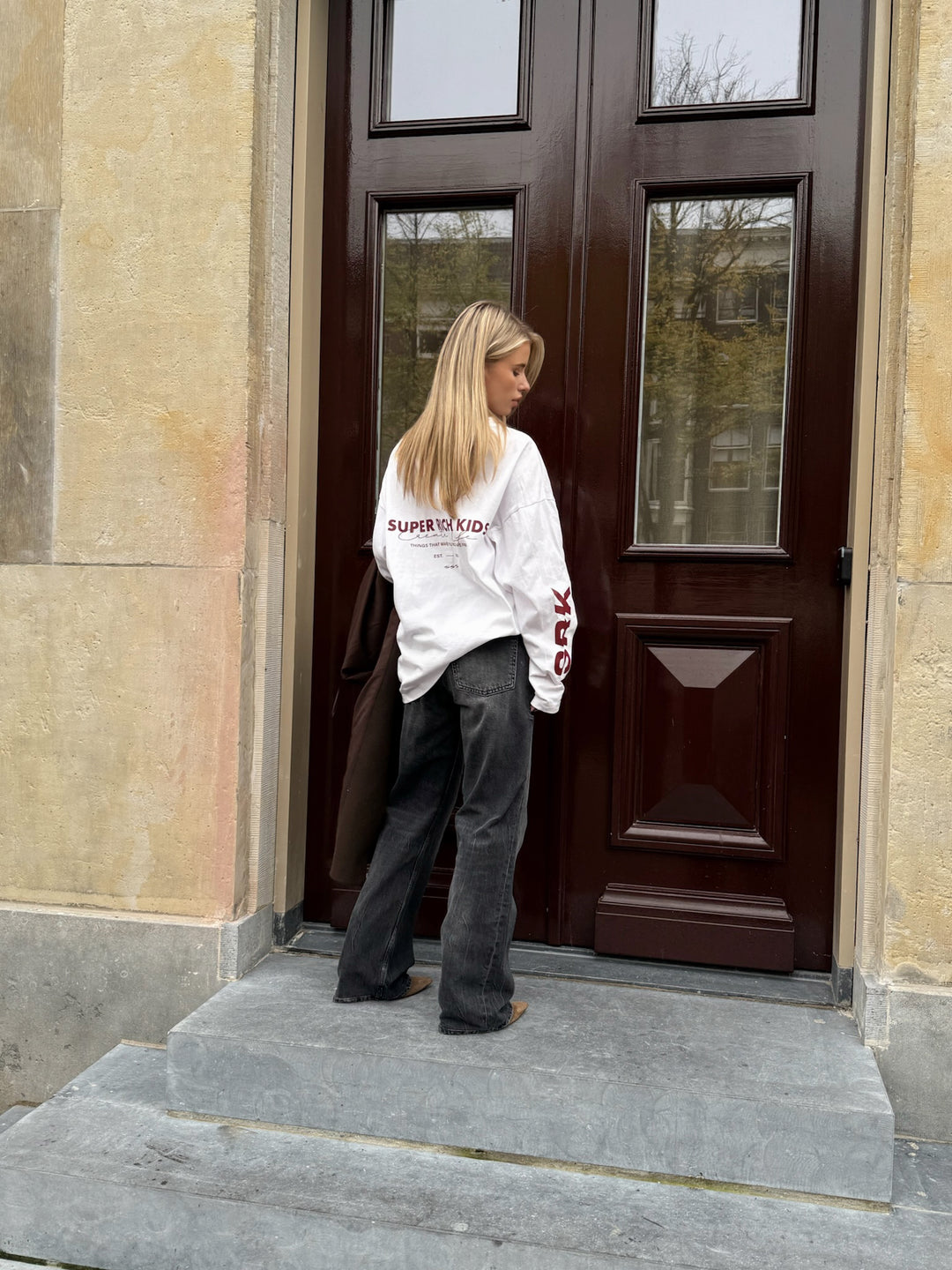 SRK Longsleeve tee 'Off White & Burgundy'