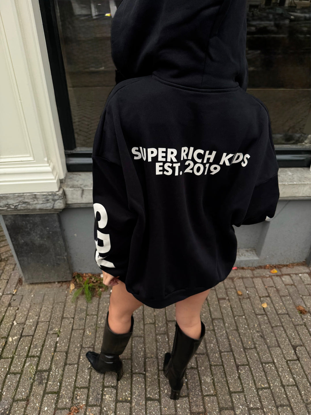 SRK Logo Zip Up Hoodie 'Black & White'