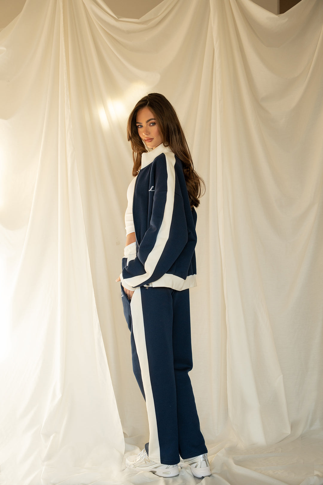 The 'SRK Society' Trackpants 'Navy & White'