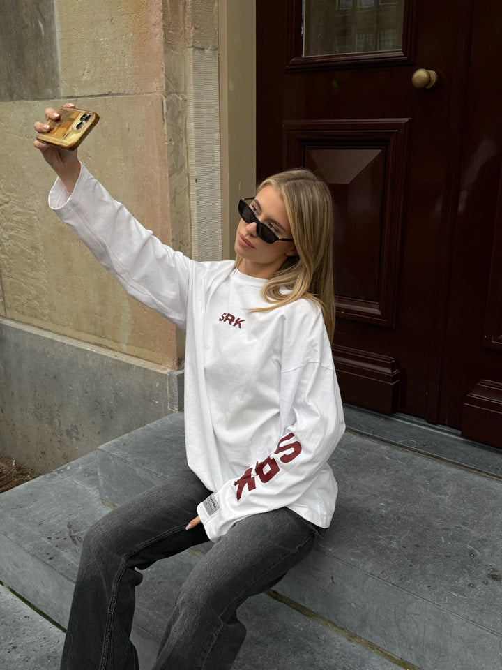 SRK Longsleeve tee 'Off White & Burgundy'
