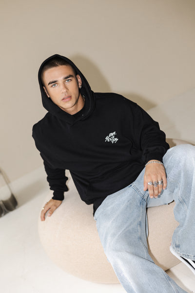 Hoodie 'Stay Positive' Zwart