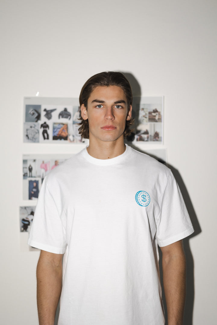 Super Rich Kids T-Shirt wit met blauw