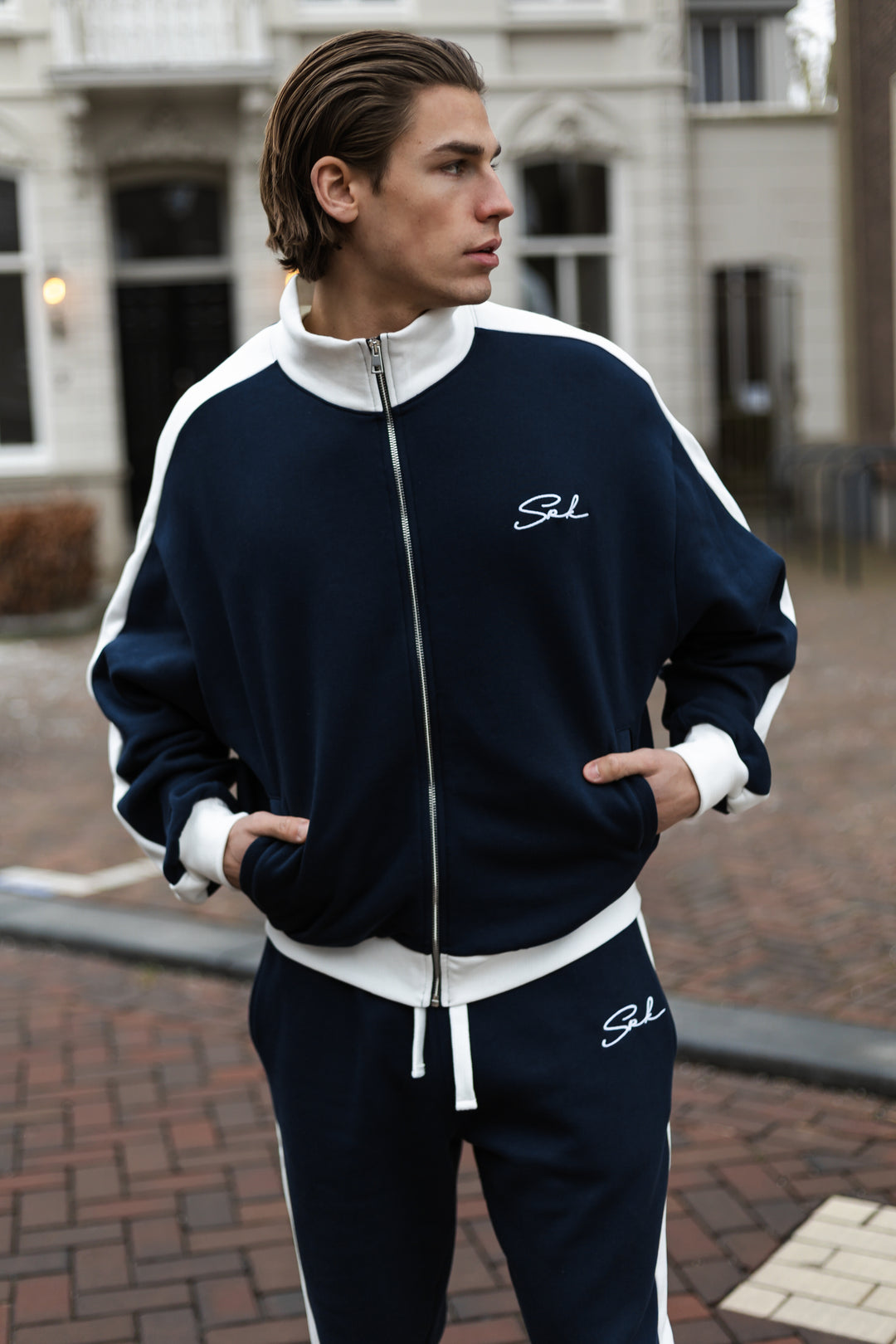 The 'SRK Society' Trackpants 'Navy & White'