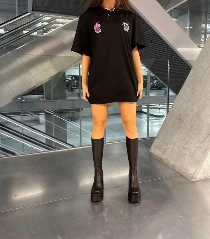 T-Shirt Brushed dollar roze