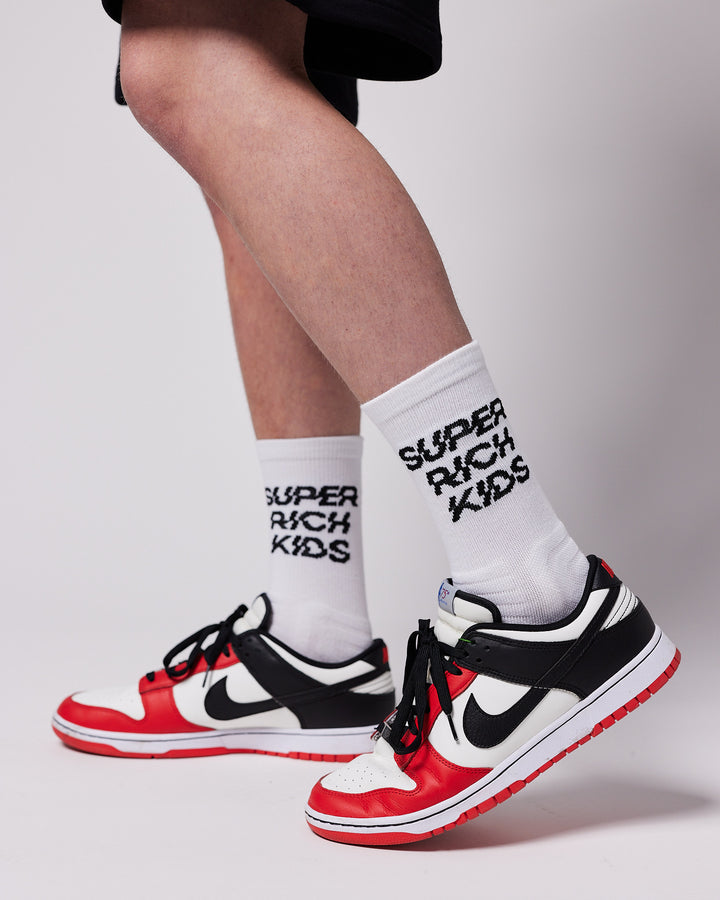 Sokken 'SUPER RICH KIDS' wit