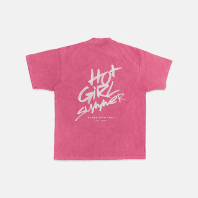 T-Shirt 'hot girl summer' Hot Pink
